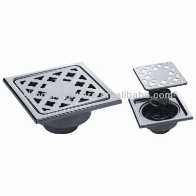 China Different Types 8 & 12mm 100*100mm Chrome, Modern Bathroom Floor Drains Stainless Steel Popular Satin Polished 304# & 201# for sale