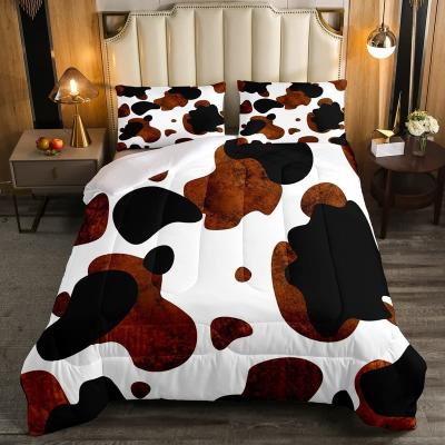 China Winter Western Warm 100% Polyester Printed Bedding Folded Bedding Set Winter Color 3d Print Bed Sheets Comforter Sheet Fabric for sale