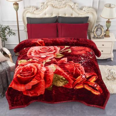 China Nondisposable Luxury Warm Nondisposable Raschel Blanket 3-8kg Large Heavy Thick Bed Covers Heavy Blankets For Winter 1ply for sale