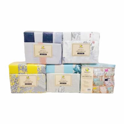 China Hot Selling 100% Polyester Microfiber Sheet Set 6pcs Floral Queen And Large Anti-Static for sale