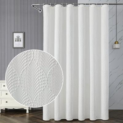 China Customized Size Sustainable Polyester White Waterproof Shower Curtain for sale