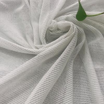 China Window Living Room Breathable White Polyester Yarn Dyed Sheer Fabric Voile Curtain Fabric for sale