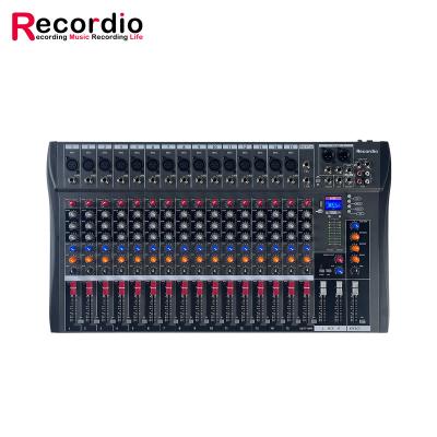 Chine Mixing console with digital microphone 16 channels with USB BT 48 V Phantom Power Professional Karaoke DJ Audio Mixer à vendre