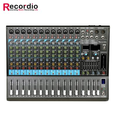 China GAX-GL12 Digital Audio Mixer Amplifier 12 Channel Stereo Sound Mixing Console blueteeth USB for PC Computer Record Studio Party for sale