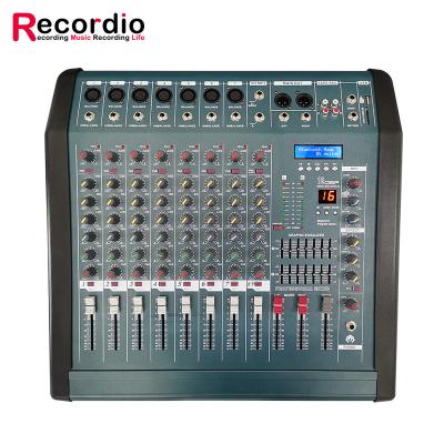 Chine GAX-808 Professional Powerful 8 Channels Mixing Console With Amplifier Recorder 16 DSP Effect Powerful Audio Mixer à vendre