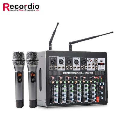 Chine GAX-702W Professional 7-channel mixer with amplifier wireless microphone integrated machine suitable for karaoke stage perform à vendre