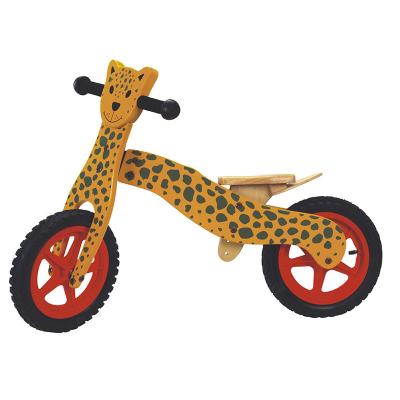 China Ride On 12 Inch Kids Balance Bike Wooden Leopard Toy for sale