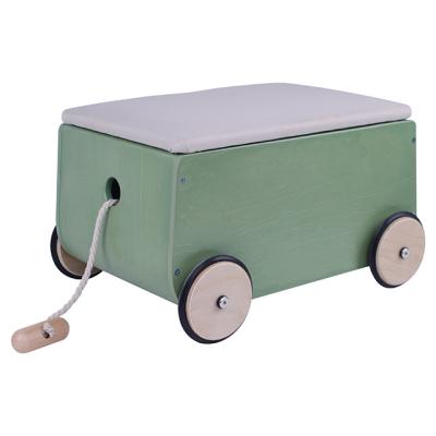 China Sustainable Baby Walker Dolls Private Kids Toy Box Wooden Pram for sale