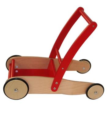 China Eco - Friendly Wooden Dolls Pram Learning Walker Wooden Baby Walker for sale