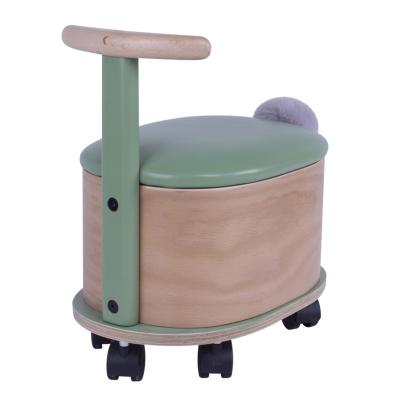 China Ride On Toy Wooden Baby Walker Kids Storage Seat 4 Wheel Universal Walker for sale