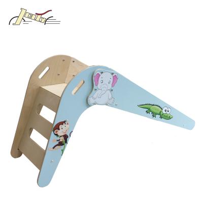 China Cute Preschool Kids Gym Equipment Mini Indoor Wooden Playground Multi Slide for Kids for sale