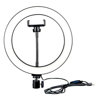 China Shooting 10inch 26cm Dimmable LED Selfie Ring Light Photography Studio Lighting with Phone Holder Photo Studio USB Video Plug Live Ring Lamp for sale