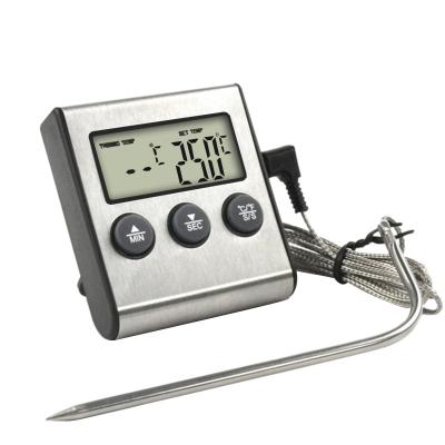 China LCD Digital Cooking Kitchen Food Meat Thermometer for Grill Oven Smoker Clock Timer with Stainless Steel Probe YS-05 for sale