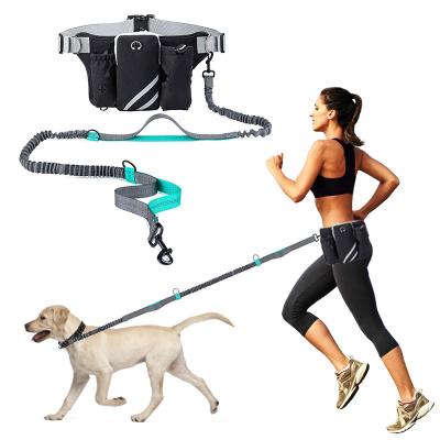 China Reflective Custom Nylon Training Running Hands Free Dog Collars And Leash Set With Waist Bag for sale