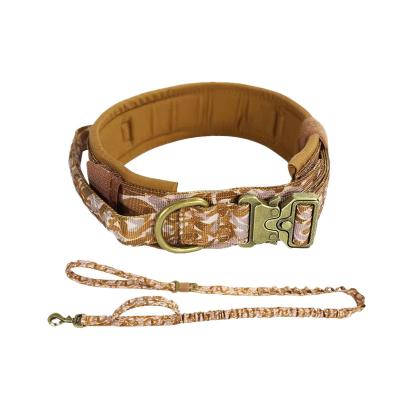 China Quick Release Durable Nylon Tactical Military Adjustable Dog Collar With Leash Set for sale