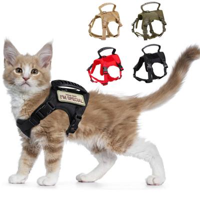 China Quick Release Durable 1000D Nylon Fabric Cat Tactical Harness Military Puppy Vest For Outdoor Marching Training for sale