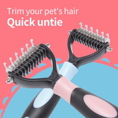 China Viable Pet Grooming Tool Hair Remover Undercoat Rake Deshedding Blade Brush Comb for Dogs and Cats for sale