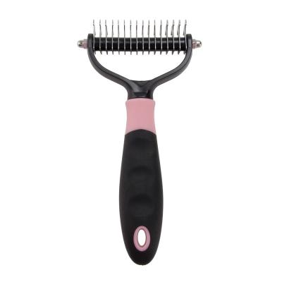 China Stainless Steel Grooming Tool Pet Knot Hair Removal Viable Cleaning Open Comb for sale