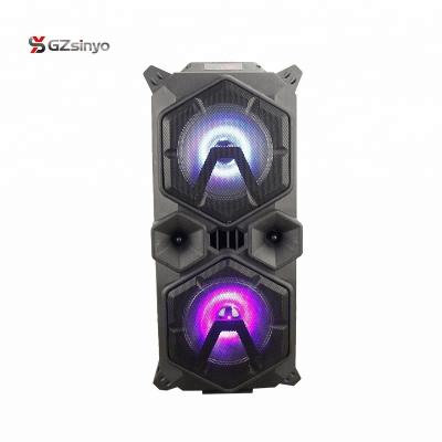 China Dual 6inch Wireless Portable Trolley Active Battery BT Amplified Powered PA Speakers for sale