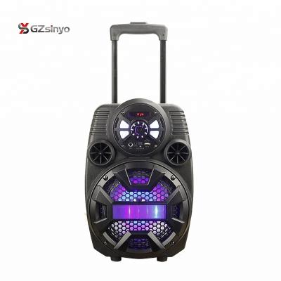 China Wireless Trolley With LED Light Frequency Speaker 8 Inch Plastic Noise 12W Speaker Mesh Black Silver Blue Red Shell Cover Audio for sale