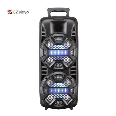 China Wireless Blue Dual Tooth 8 Inch Party Speaker With Powerful LED Light Speaker With Mic / LT-2805 Cart Ready Running Speaker for sale