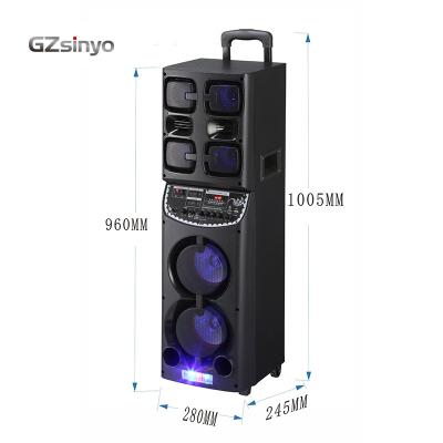 China 10 inch wholesale portable wireless dual karaoke DJ bluethooth box cart bass speakers for sale