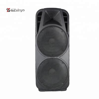 China Dual Wireless 15 Inch Bare Power Big Tone Portable Trolley Speaker With UHF MIC for sale