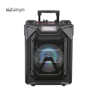 China New Product Wireless Karaoke Sound Audio Plastic Box Trolley 8inch Speaker With 12w for sale