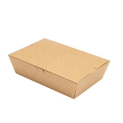 China Chinese Biodegradable High Quality Varnishing Biodegradable Printing Brown Kraft Paper Disposable Takeaway Packaging Box for sale