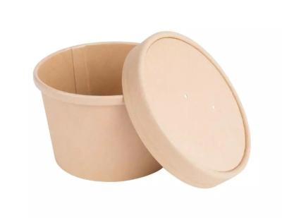 China Disposable Eco Friendly Biodegradable Stocked Fast Food Container Paper Food Bowl For Soup for sale