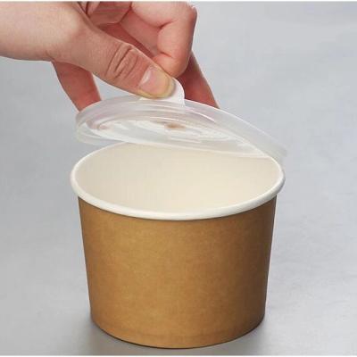 China 750ml Disposable Eco-Friendly Stocked Biodegradable Food Wrapping Paper Soup Bowl With PET Lid For Takeout Food Package for sale