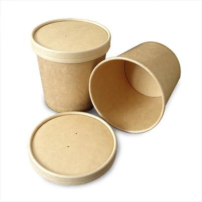 China 26oz Food Oil Proof Paper Packaging Disposable Container Cup Soup Paper Pack Eco-Friendly for sale