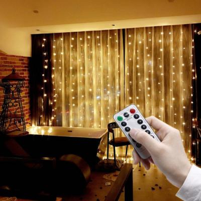 China Curtain String Light 3*3m RGB Decorative Colorful Fairy String Lights Christmas Led Garland Curtain Led Lights for sale