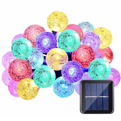 China Beautiful Factory Wholesale 30 Bulbs Led Christmas Decoration Waterproof Colorful Globe Led Lantern String Solar Christmas Lighting for sale