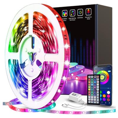 China Residential Full Music Controlled Timing Kit Smart Remote Control App Color Changing RGB Light Kit Waterproof Flexible Led Strip Lights for sale