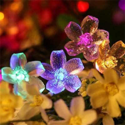 China Outdoor Indoor Decoration Solar Fairy Lights 5m Peach Blossom Lamp Power LED String Fairy Lights Solar Garden Christmas Decor For Outdoor for sale