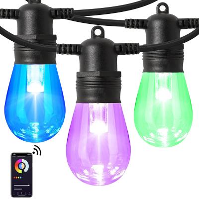 China Newest Dimmable Timing Music String Lamp Remote Marquee String Light Modern Outdoor Waterproof RGB Christmas Decoration for sale