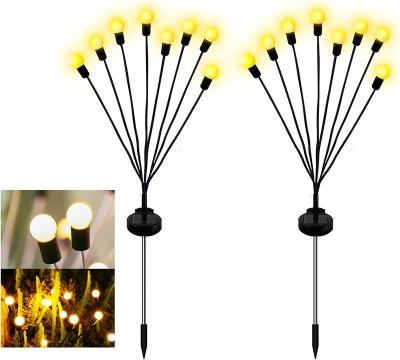 China Factory Sale Christmas Garden Firefly Solar Firefly Swing Light Waterproof Holiday Stake Firefly Decoration RGB Light for sale