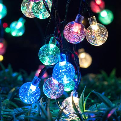 China Christmas Solar Outdoor Strip Globes/Holiday Balls String Lights Fairy Lights For Party/Arch/Patio/Tree/Bistro/Curtain Decorations for sale