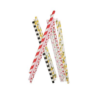 China Colors Straight Paper Straws Disposable Customizable Flat Mouth Eco-Friendly Flexible / Color Eco-Friendly for sale