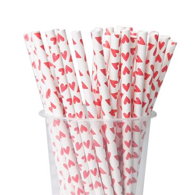 China Best Selling Colorful Disposable Flower Design Paper Straws Disposable Fancy Drinking Straw for sale