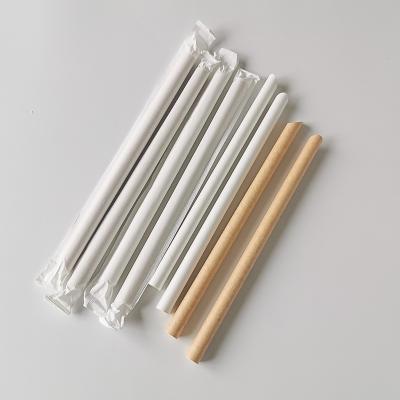 China Four-Layer Individually Wrapped Biodegradable High Quality Disposable Eco-Friendly / Eco-Friendly Thicken Boba Bubble Tea Drinking Paper Straws for sale