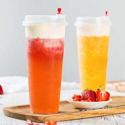 China Manufacturer Wholesale Food Grade Juice pp frosted disposable clear cup smoothie plastic PPS cups with lids for sale