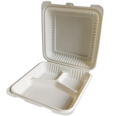 China Eco Friendly Disposable Custom Cornstarch Fast Food Microwavable Take Out Container Eco Friendly Biodegradable for sale