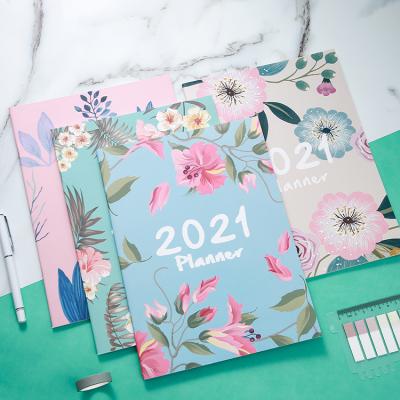 China Floral Design Printed Saddle Quilting A4 Monthly Agenda Organizer Planner Notebook for sale