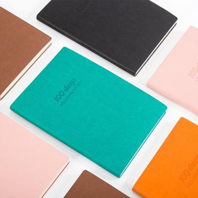 China Custom Leather Soft Cover A5 Fitness Daily Journal Planner for sale