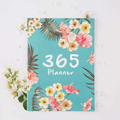 China Premium Quality Softcover A4 Full Color Print 365 Day Planner Floral Undated Paper Organizer for sale