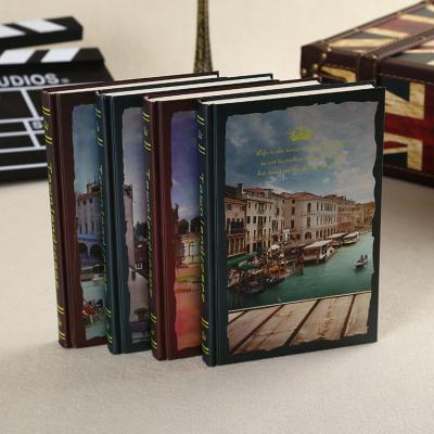 China European style hardcover color print vintage paper thick diary diary notebook hardcover book for school for sale