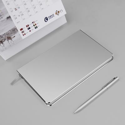 China Custom logo hardcover bare aluminum alloy waterproof diary notebook for sale