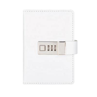 China Code Lock Thermo Discolor PU Leather Custom Traveler's Locked Notebook Small Notebook for sale